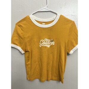 Levis Levi’s Size Small Stay Golden Ringer T Shirt Tshirt Cropped Soft Top